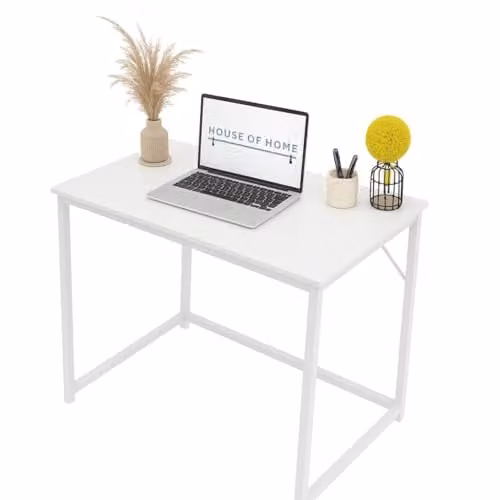 Direct Online Houseware Computer Desk with Rustic White Top, W/D/H: 80 x 50 x 76 cm