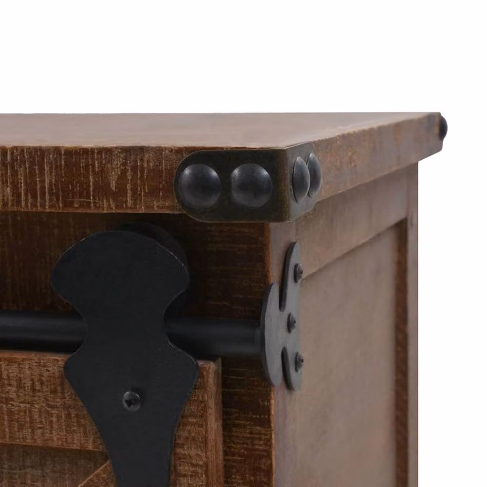Berkfield Home Freestanding Storage Cabinet in Brown Lacquered Wood with Castors, W: 64 cm, D: 33.5 cm, H: 75 cm – 2
