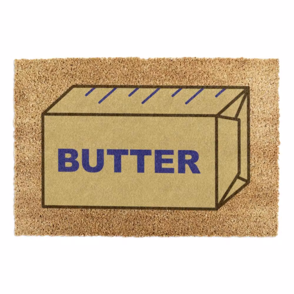 Artsy Mats Butter Block Coir Doormat in Beige, W/D: 90 x 60 cm – 2