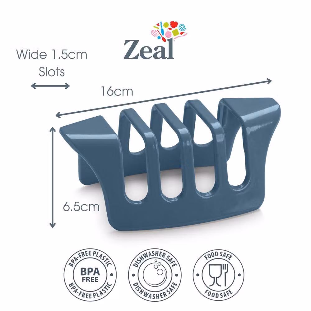 Zeal Melamine Four Slice Toast Rack in Blue – 2