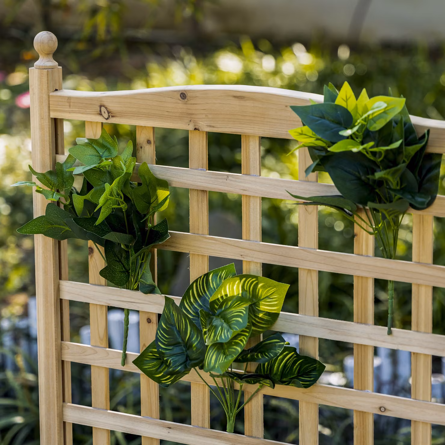 Outsunny Wooden Raised Bed Planter with Trellis for Climbing Vines, Brown, W: 58 cm, D: 21.5 cm, H: 15 cm – 5