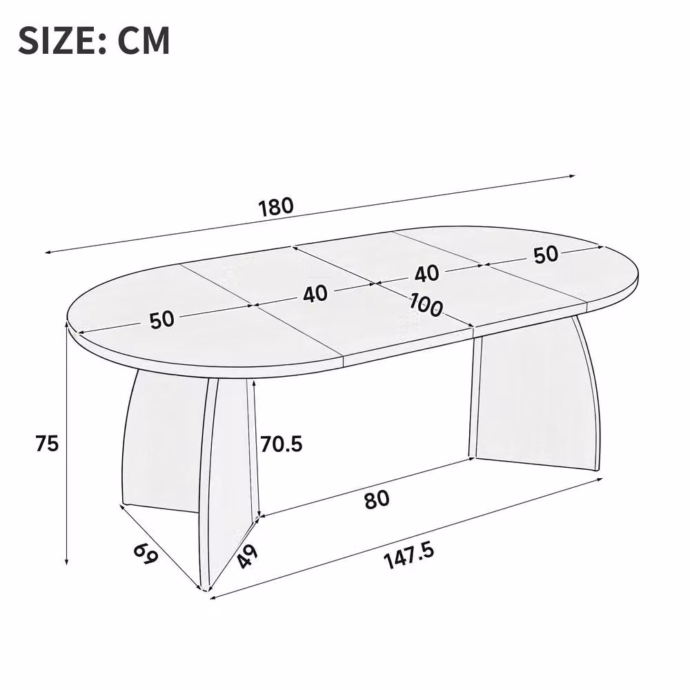 Merax Extendable Round to Oval Dining Table with Pedestal in Walnut Brown – 4