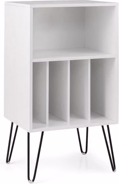 VOGREX 3-Tier Metal Freestanding Turntable Display Stand in White – 1