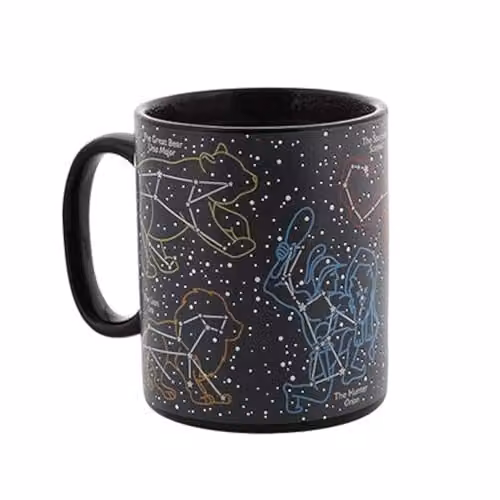 Ginger Fox Star Constellations Heat Changing Ceramic Mug in Black and Blue – 1