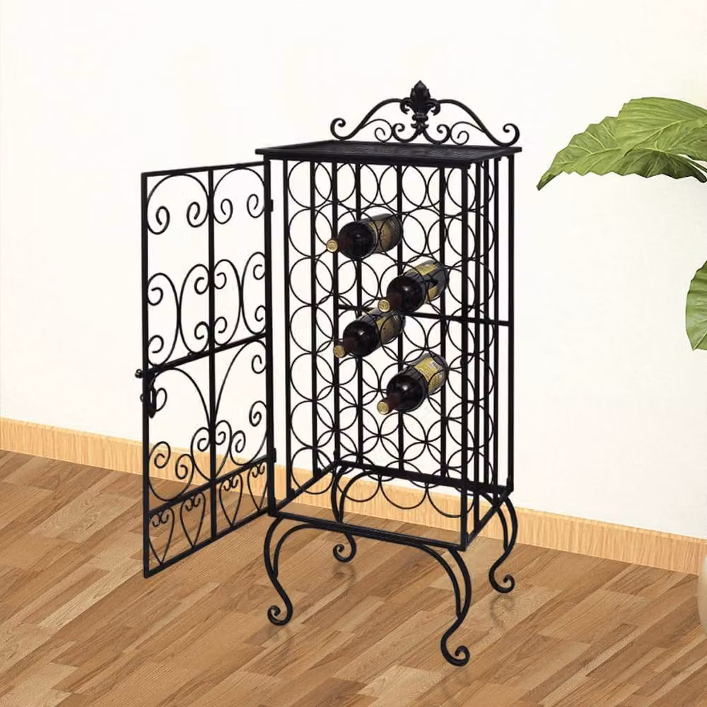 Berkfield Home Metal Wine Rack for 28 Bottles in Matt Black – 2