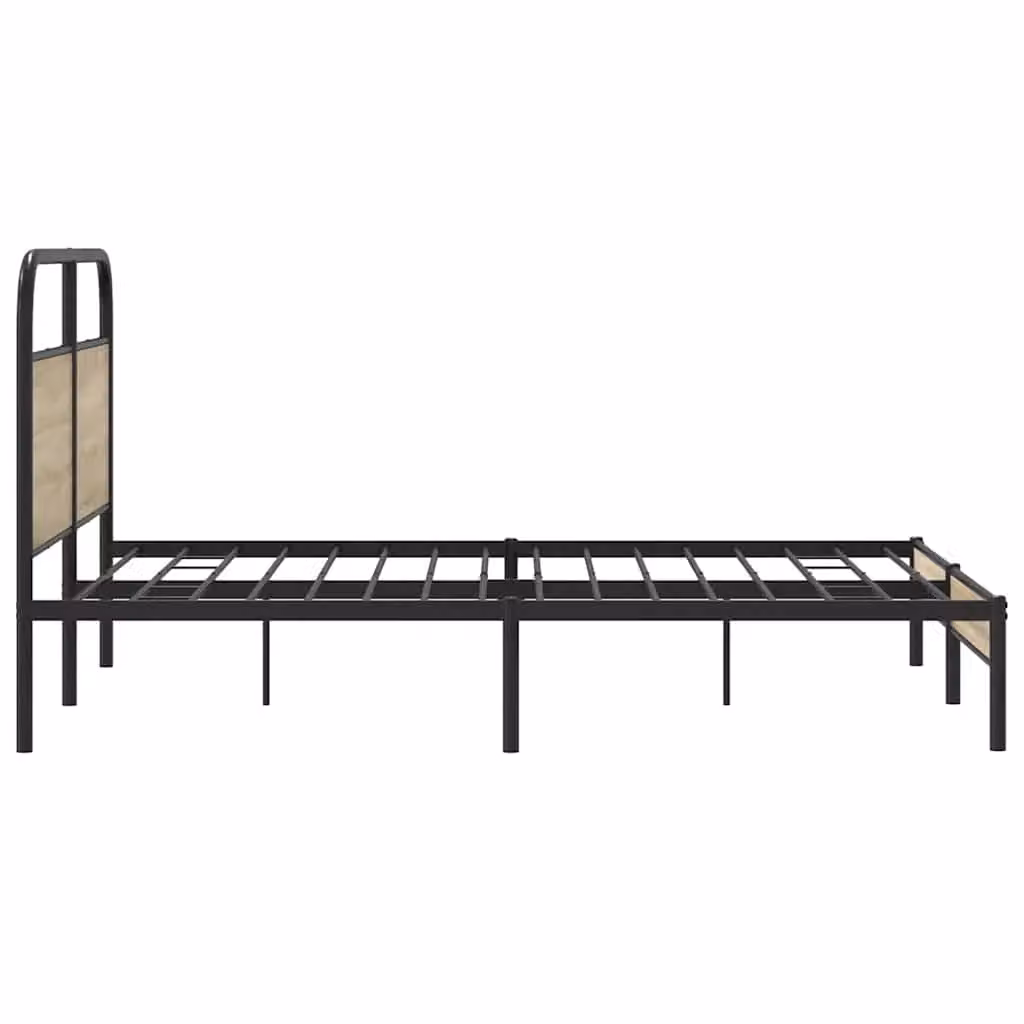 Berkfield Home Smoked Oak Bed Frame in Brown, W/D/H: 150 x 200 cm – 3