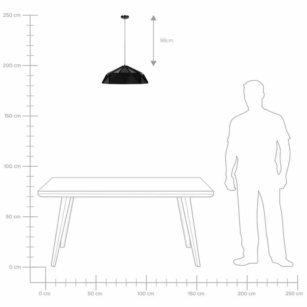 Wyld and Coco Geometric Black Metal Suspended LED Pendant Light – 3