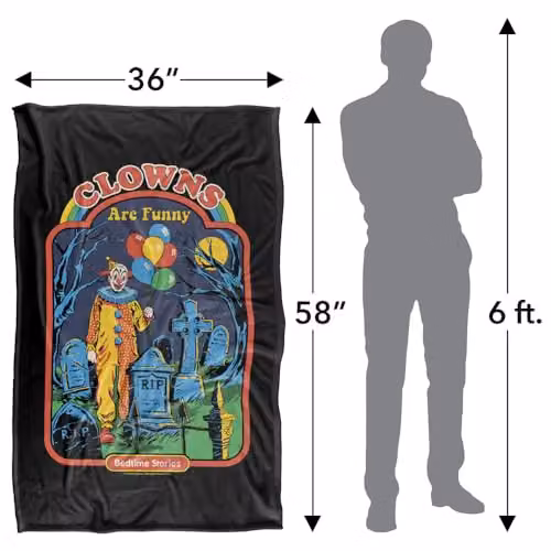 Steven Rhodes Clowns Are Funny Super Soft Fleece Throw Blanket, Multicolour, W/D/H: 91 x 147 cm – 6