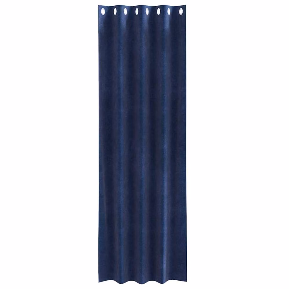 Berkfield Home Modern Navy Blue Velvet Blackout Curtains with Eyelets, 2 Pack – 3