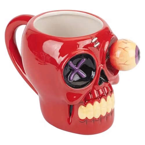 VFM e-Store Shaking Skull Wobble Mug, Red, H: 12 cm x W: 10 cm – 1