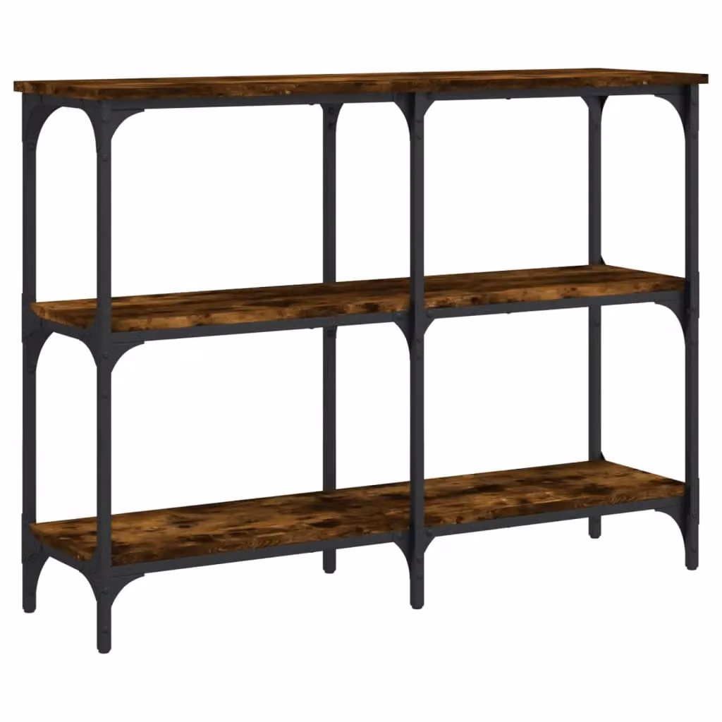 Berkfield Home Smoked Oak Console Table in Brown, W/D/H: 100 x 29 x 75 cm – 2