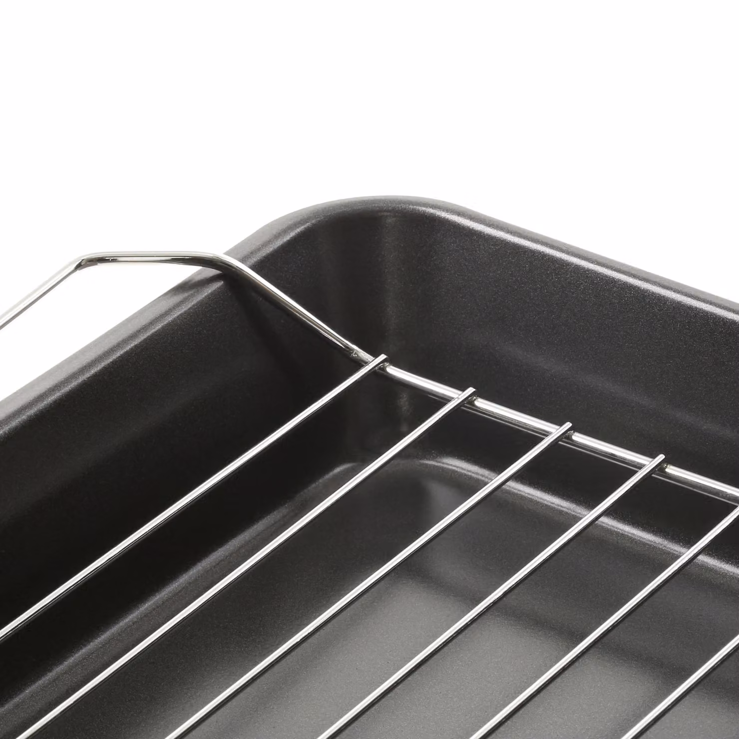 Orsina Set of Three Black Enamel Rectangular Roasting Trays with Wire Racks – 3