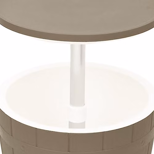 vidaXL 3-in-1 Ice Cooler Table in Brown Polypropylene, W/D/H: 82 x 48 x 48 cm – 3