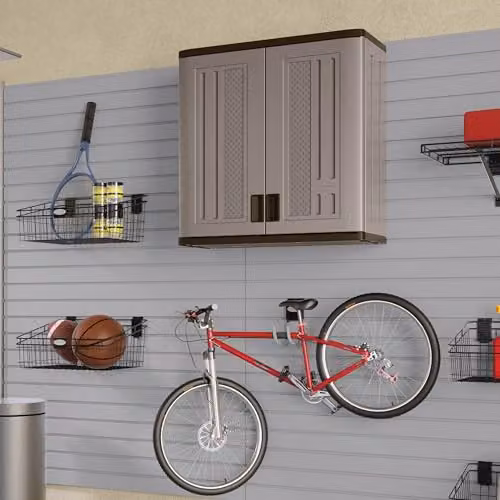 Rowlinsons Haven Wall Mounted Garden Storage Cabinet in Grey, W/D/H: 76 x 30 x 77 cm – 2