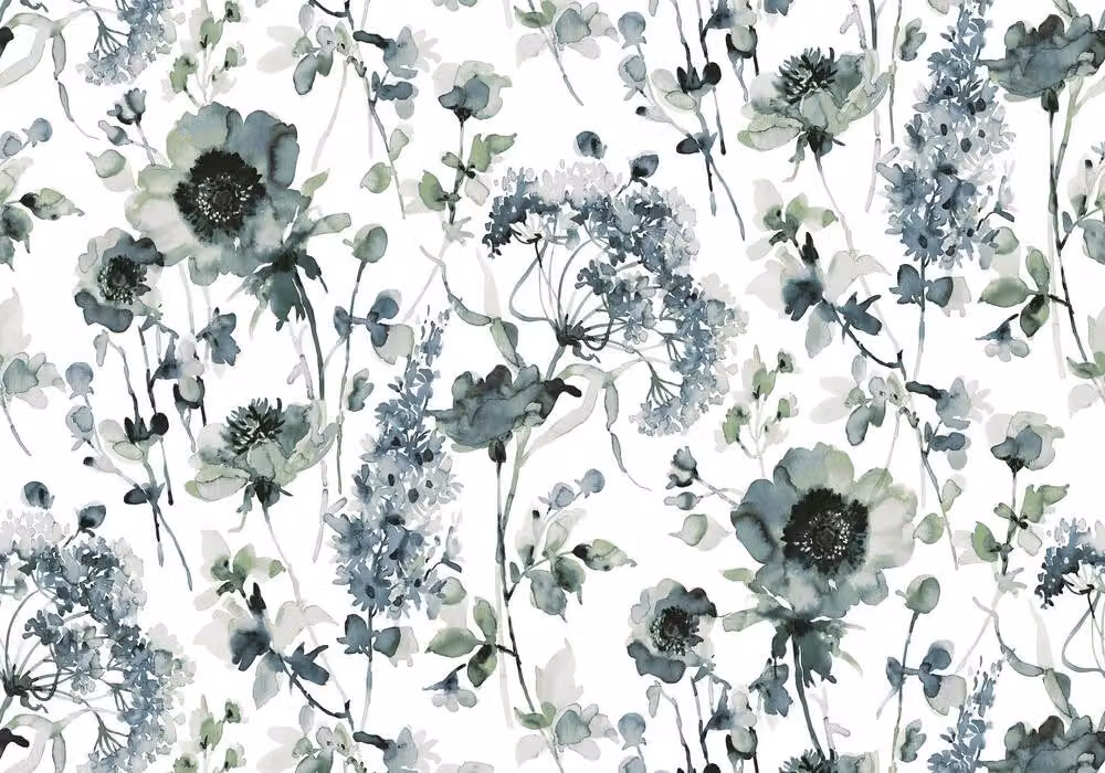 Superfresco Easy Watercolour Floral Pale Blue Wall Mural, W: 300 cm, H: 280 cm – 2