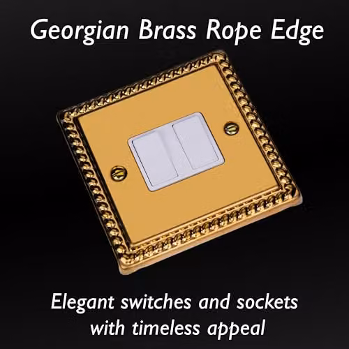 Varilight Georgian Brass 2G 1 or 2 Way 10A Flush Switch – 3
