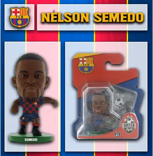 SoccerStarz FC Barcelona Nelson Semedo Home Kit 2020 Blue Mini Figure, Height: 5 cm