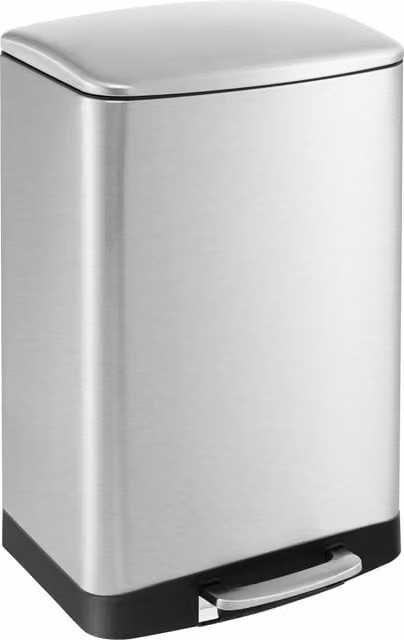 Costway 50L Stainless Steel Kitchen Pedal Bin with Soft Close and Fingerprint Proof Finish in Silver