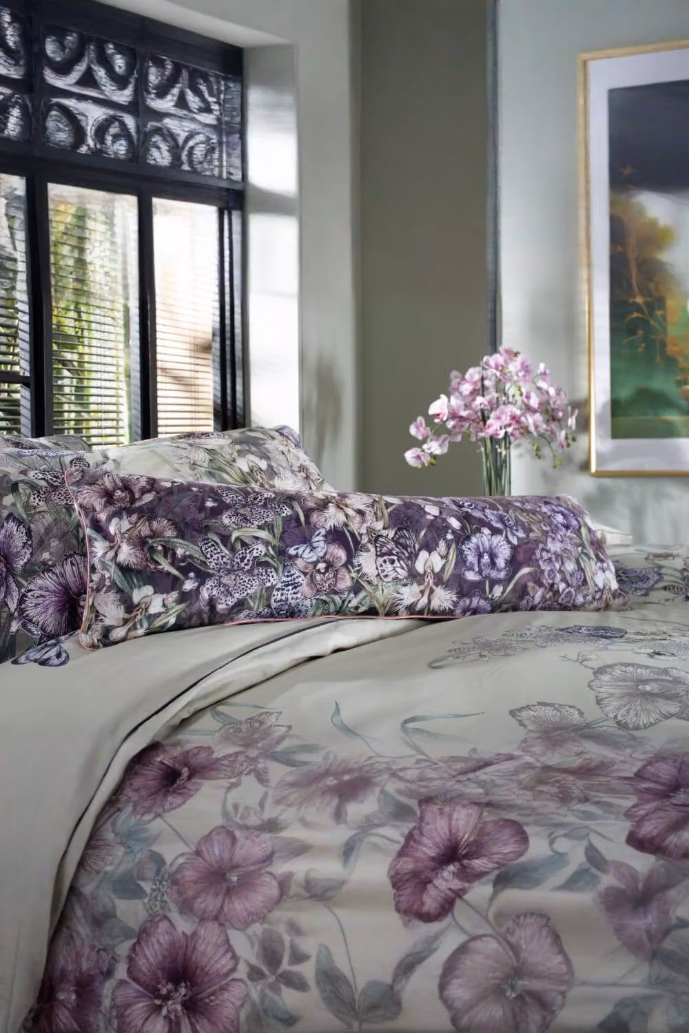 House of Norris Orchid Garden Floral Cotton Duvet Cover and Cushion Set, Multicolour, W/D/H: 200 x 200 cm – 3