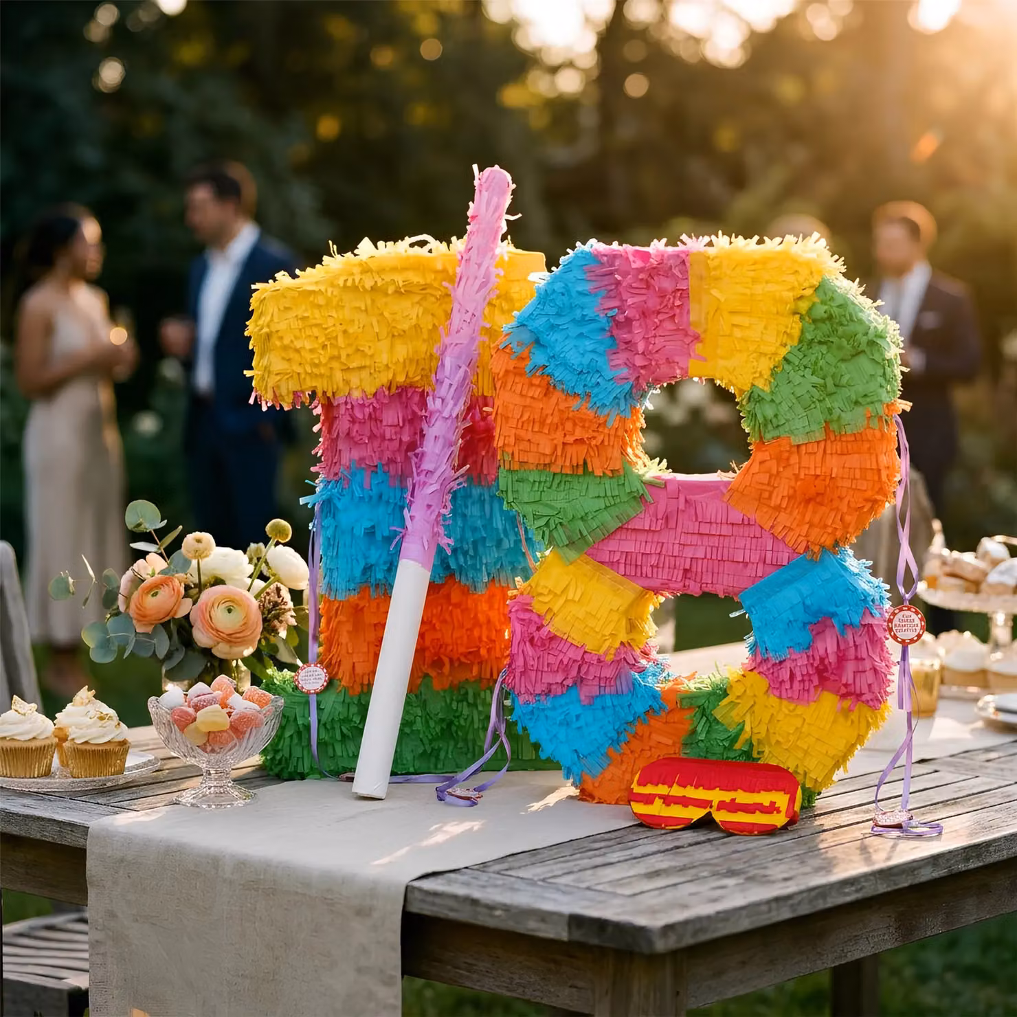Fax Potato Multicolour Pinata Set with Stick and Blindfold for Birthdays and Anniversaries – 5