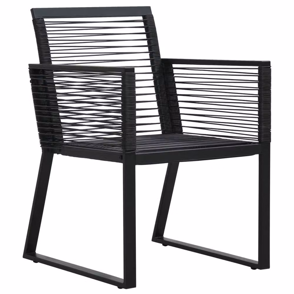 Berkfield Home 7 Piece Black PVC Rattan Garden Dining Set – 4