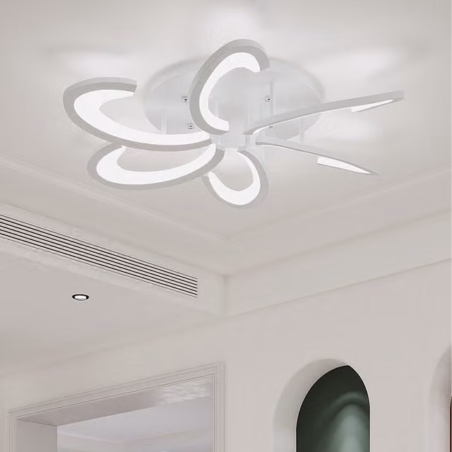 Komore White Sculptural Petal Form LED Energy Saving Ceiling Light