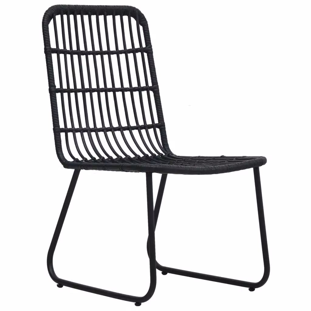 Berkfield Home Set of 2 Black Poly Rattan and Steel Garden Chairs – 2