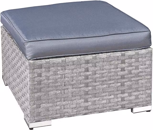 Oseasons Malta Rattan Garden Footstool in Grey