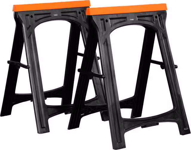 VonHaus Twin Pack of Black Foldable Saw Horses