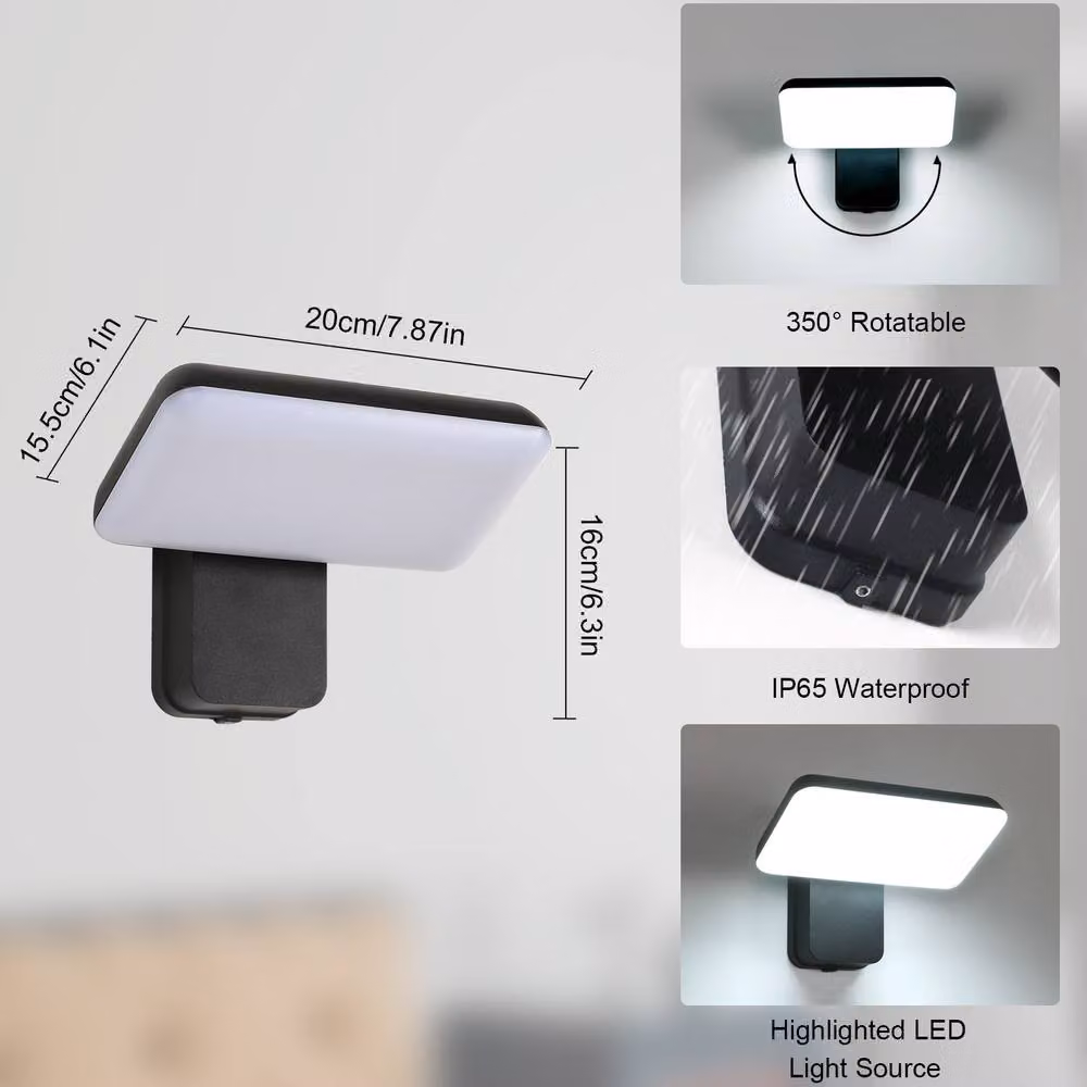 Pheashine Black Adjustable LED Outdoor Wall Light, 16W, 6000K Cool White, Height: 20 cm – 2