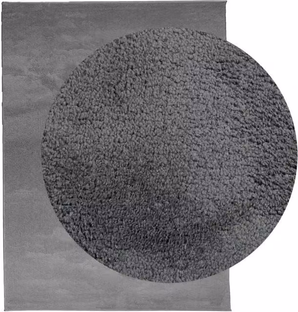 Berkfield Home OVIEDO Short Pile Rug in Anthracite Grey, W: 240 cm, D: 340 cm