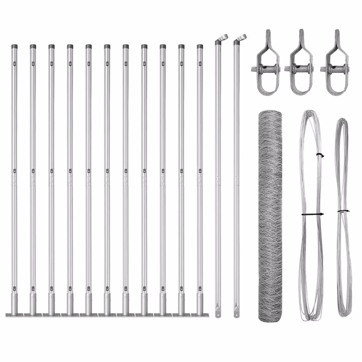 Berkfield Home Hexagon Fence in Silver Galvanised Steel, W/H: 25 x 0.8 m – 2