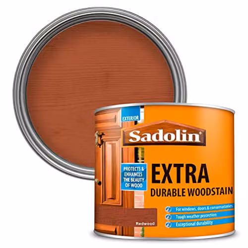 Sadolin Extra Redwood Wood Stain, Red Brown, 500ml