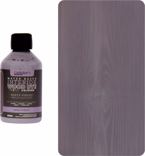 Littlefairs Indoor Wood Stain in Misty Violet Purple, 0.25 l