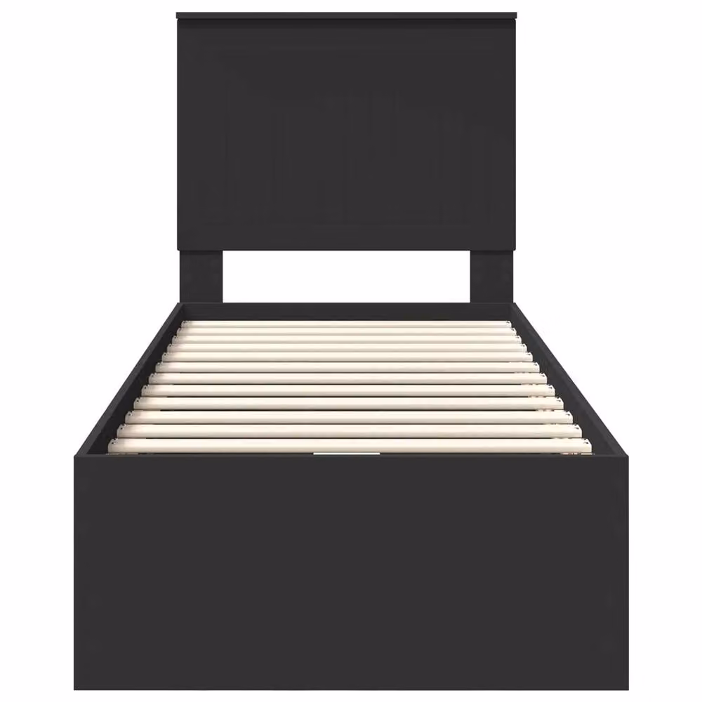 Berkfield Home Modern Bed Frame with Drawers in Black, Engineered Wood, W/D/H: 75 x 190 cm – 4