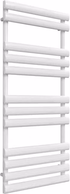 Bathroom Kingdom Arbori White Designer Flat Panel Steel Heated Towel Rail H: 113 cm, W: 50 cm