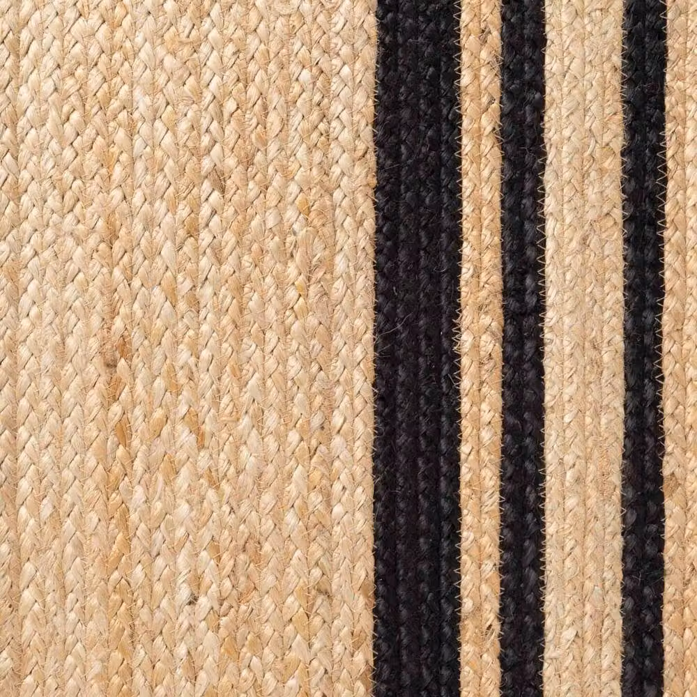 THE RUGS Nuru Braided Jute Reversible Bordered Rectangular Living Room Rug in Black, W: 120 cm, L: 170 cm – 4