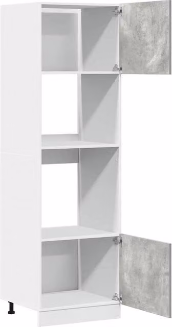Berkfield Home Lyon Microwave Cabinet in Concrete Grey, W: 60 cm, D: 57 cm, H: 207 cm