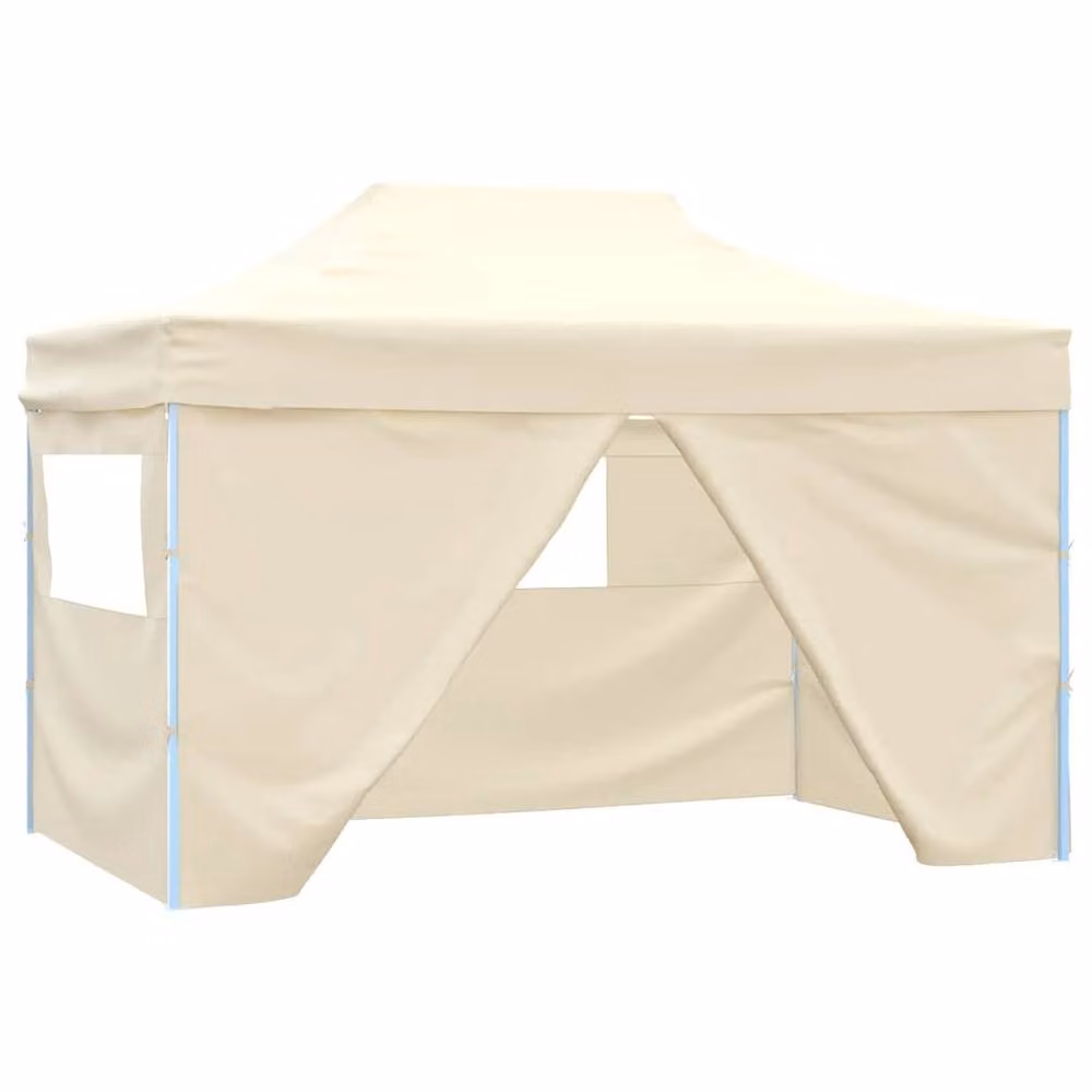 Berkfield Home Durable Foldable Pop-Up Tent with 4 Side Walls, White, W: 4.5 m, D: 3 m, H: 2.91 m – 2