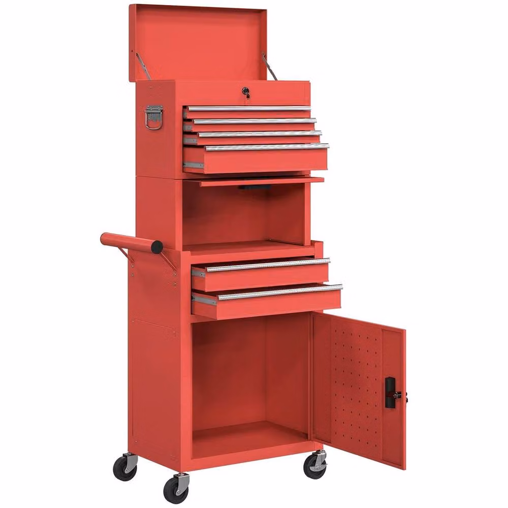 FLAVORA 3-in-1 Rollable Tool Cabinet in Red – 2