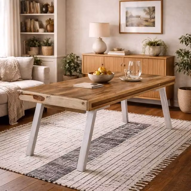 Wyld Haus Los Angeles Industrial Rectangular Dining Table in Brown, Reclaimed Wood and Metal, W/D/H: 180 x 90 x 76 cm – 1