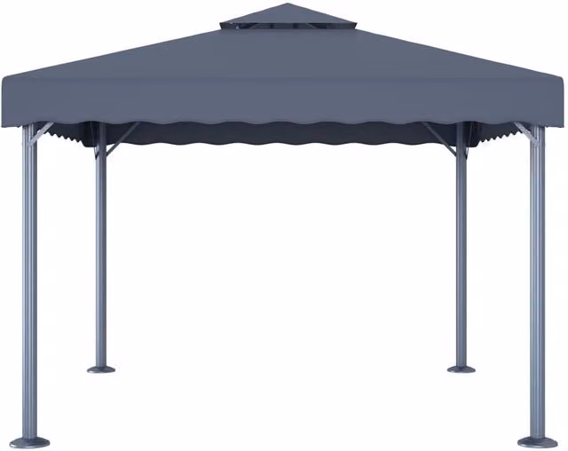 Berkfield Home Anthracite Aluminium Gazebo in Dark Grey, W/D/H: 300 x 300 x 270 cm