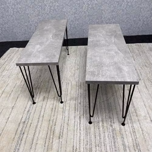 KOSY KOALA Modern Rectangular Dining Table and 2 Benches Set in Grey, Black or Brown – 4