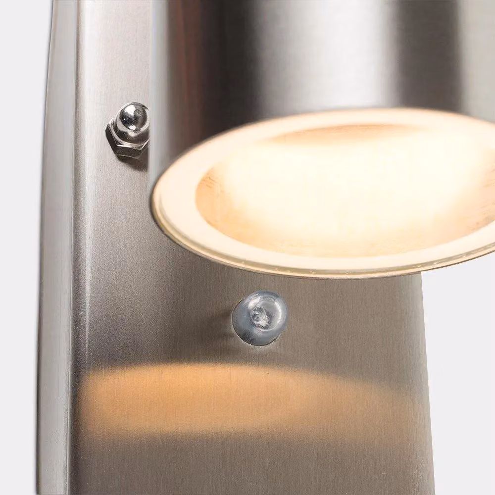ValueLights Barrow Silver Stainless Steel Outdoor Wall Downlight with Dusk Sensor – 3