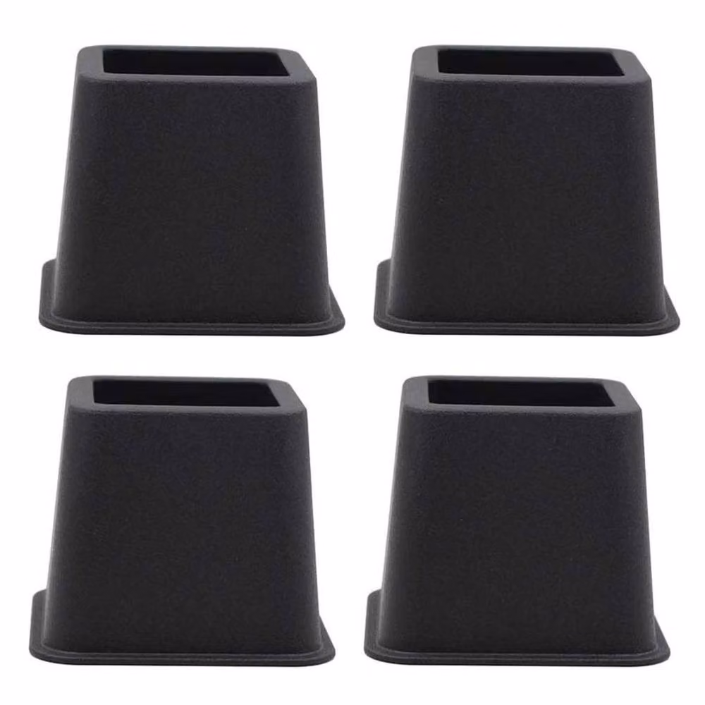 FLAVORA Heavy Duty Bed Chair Risers Feet Leg Lift in Black, 4 Pack – 3
