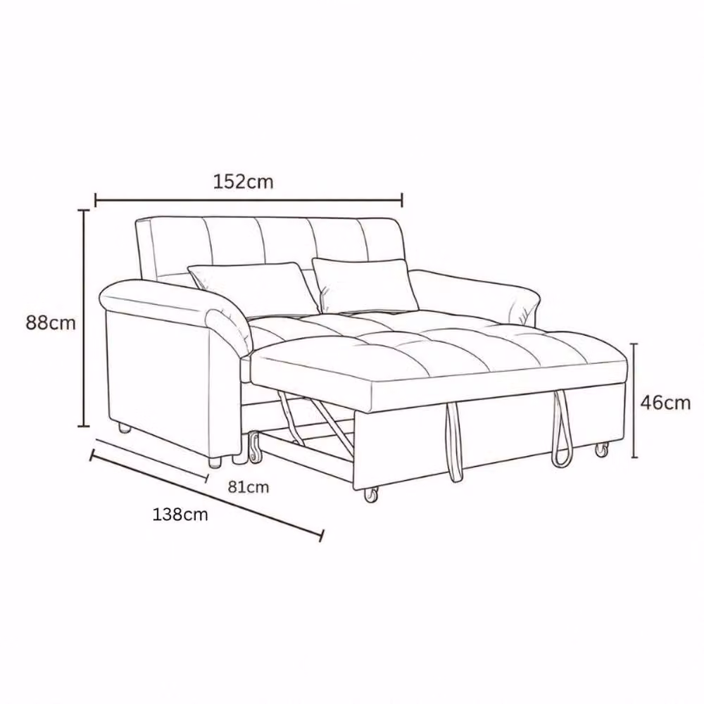 Sofaya Arlo Black Fabric 2 Seater L-Shape Sofa Bed with Pull Out Drawer and Left Facing Chaise – 3
