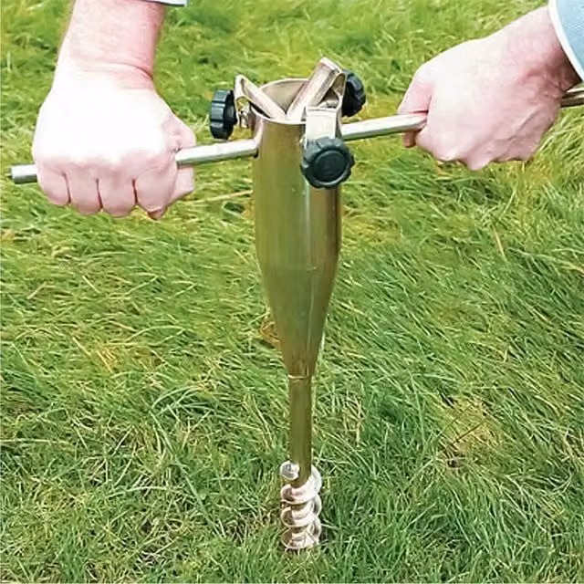 SPETLEK Heavy Duty Rotary Washing Line Ground Spike Stand in Bronze Steel – 1