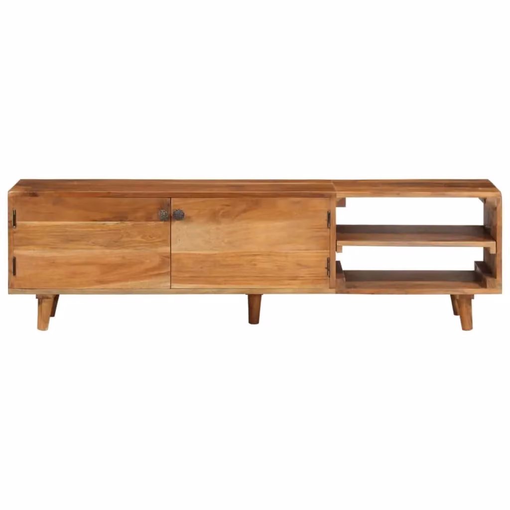 Berkfield Home Mid Century Solid Acacia Wood TV Cabinet in Brown Honey Finish, W/D/H: 140 x 40 x 30 cm – 2