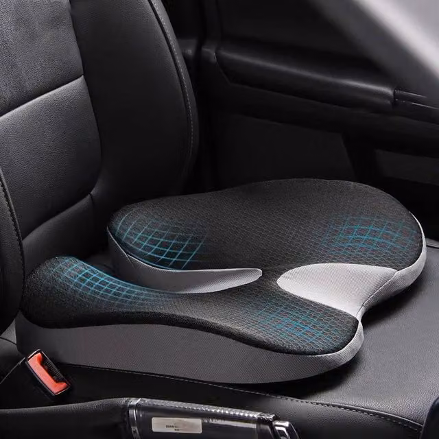 SPETLEK Non-Slip Orthopaedic Memory Foam Prostate Cushion in Black, W/D/H: 190 x 100 x 1 cm