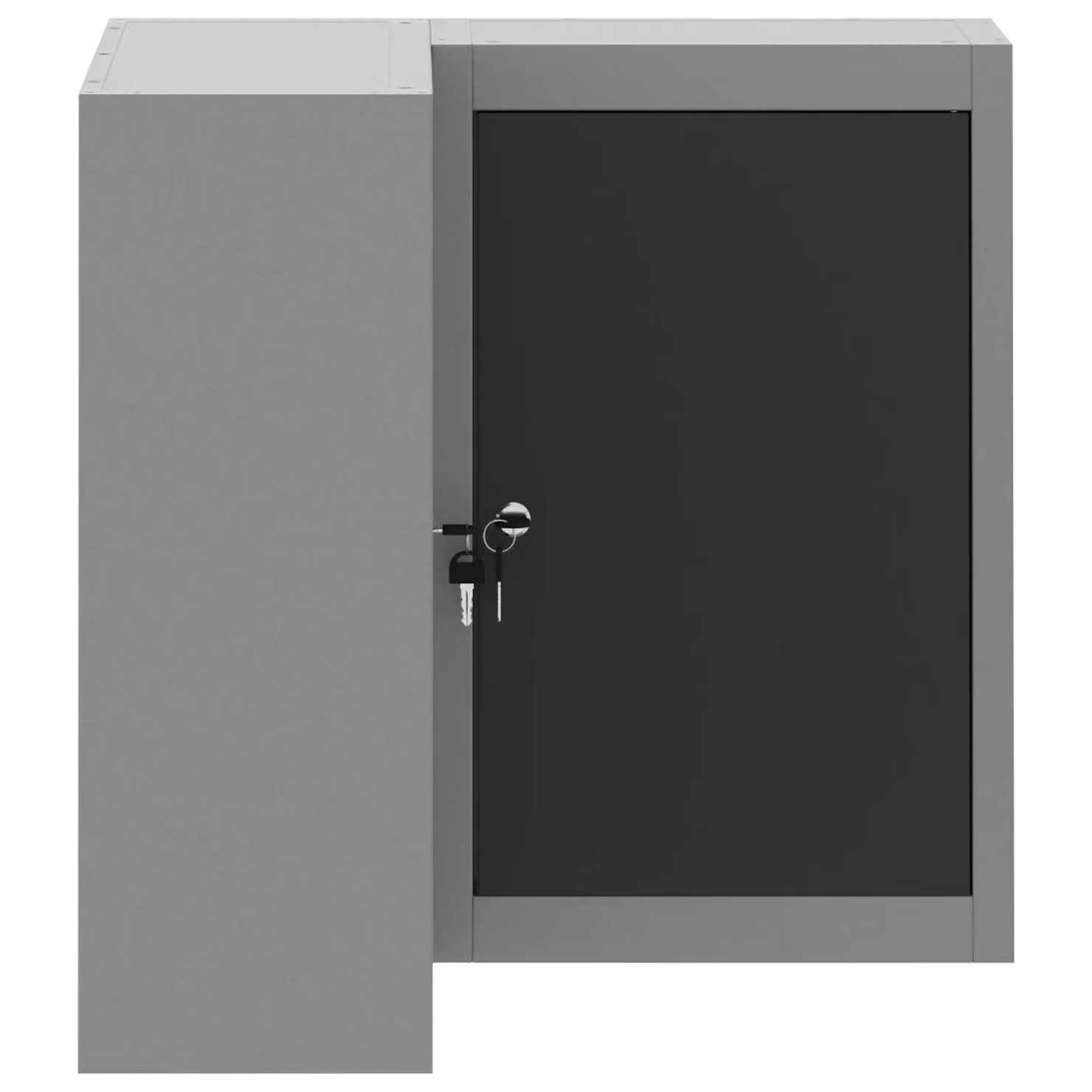 Berkfield Home Corner Tool Cabinet, Wall-Mounted Lockable Metal Storage with Internal Shelves, Black – 5